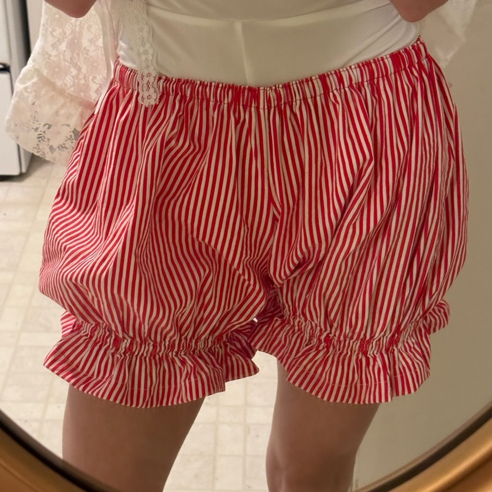 Red Striped Women's Bloomer Shorts